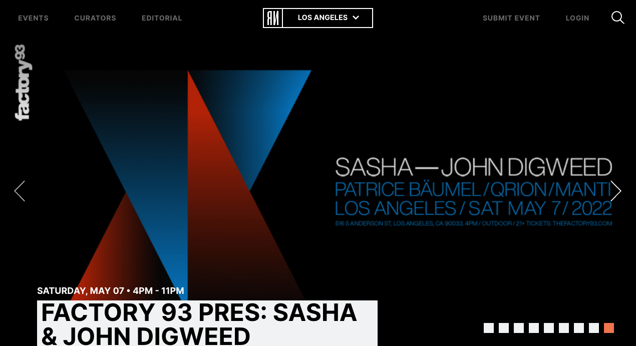 Front page banner carousel